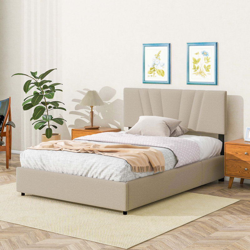 Ebern Designs Full Upholstered Platform Bed with Lifting Storage Full Size Bed Frame No Box Spring NeededNeeded Wayfair